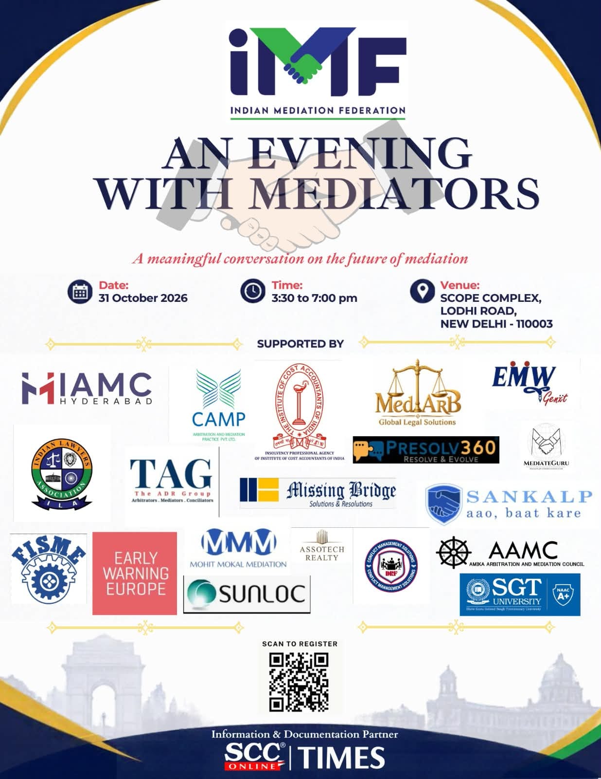 An Evening with Mediators | 31 October 2026 | New Delhi
